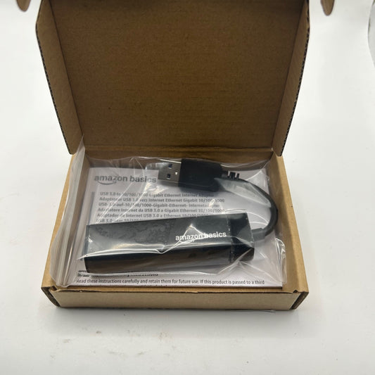Amazon Basics USB 3.0 to Gigabit Ethernet Adapter Black OPENBOX