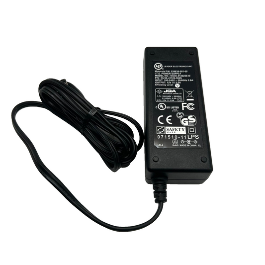 Motorola 12V 2.5A Power Adapter NU30-4120250-I3 539838-001-00 (No Cable)