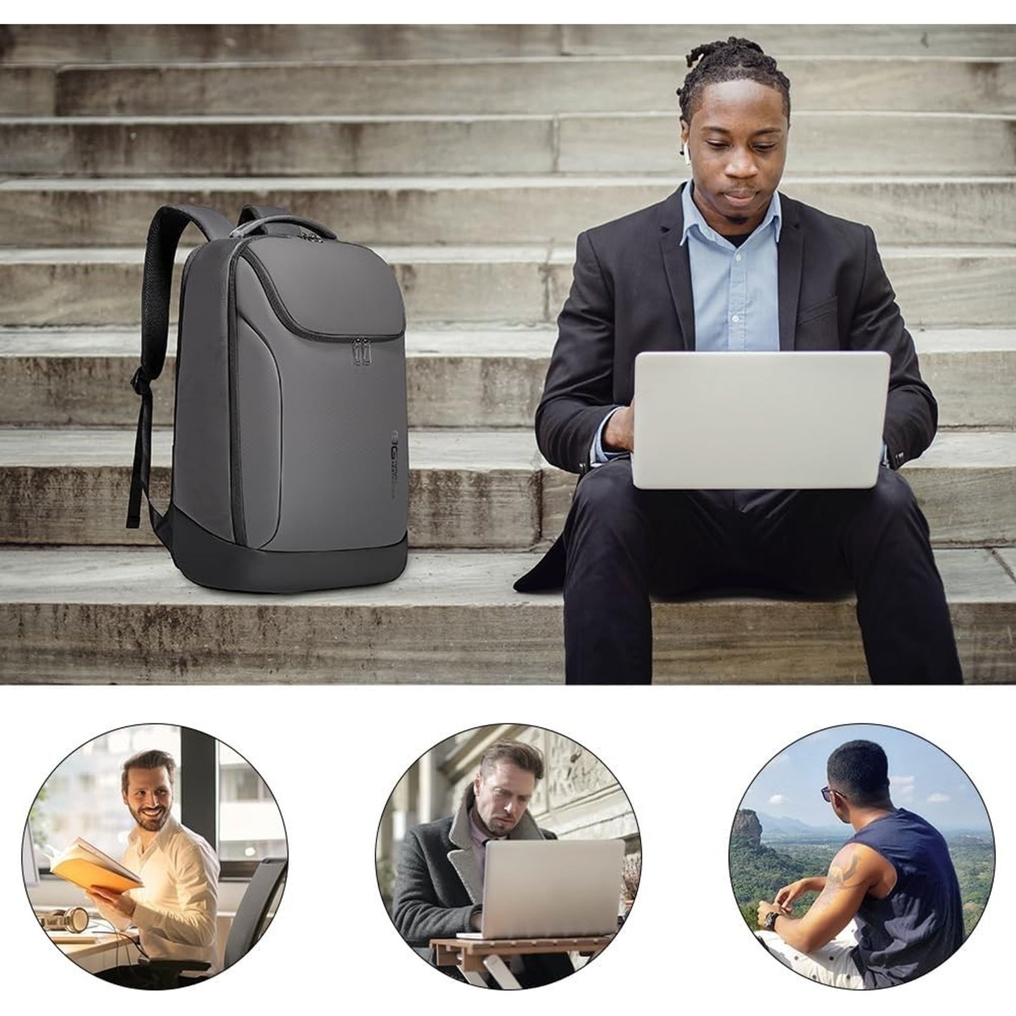 BANGE Business Commute Backpack Waterproof 15.6 in Laptop Travel Bag