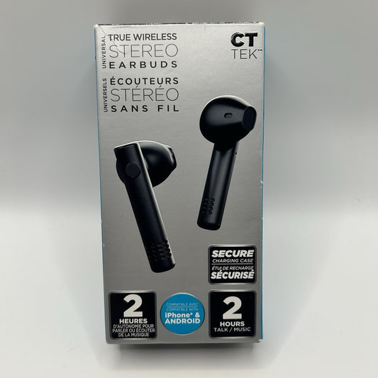 CT Tek True Wireless Stereo Earbuds w/ Charging Case – Open Box