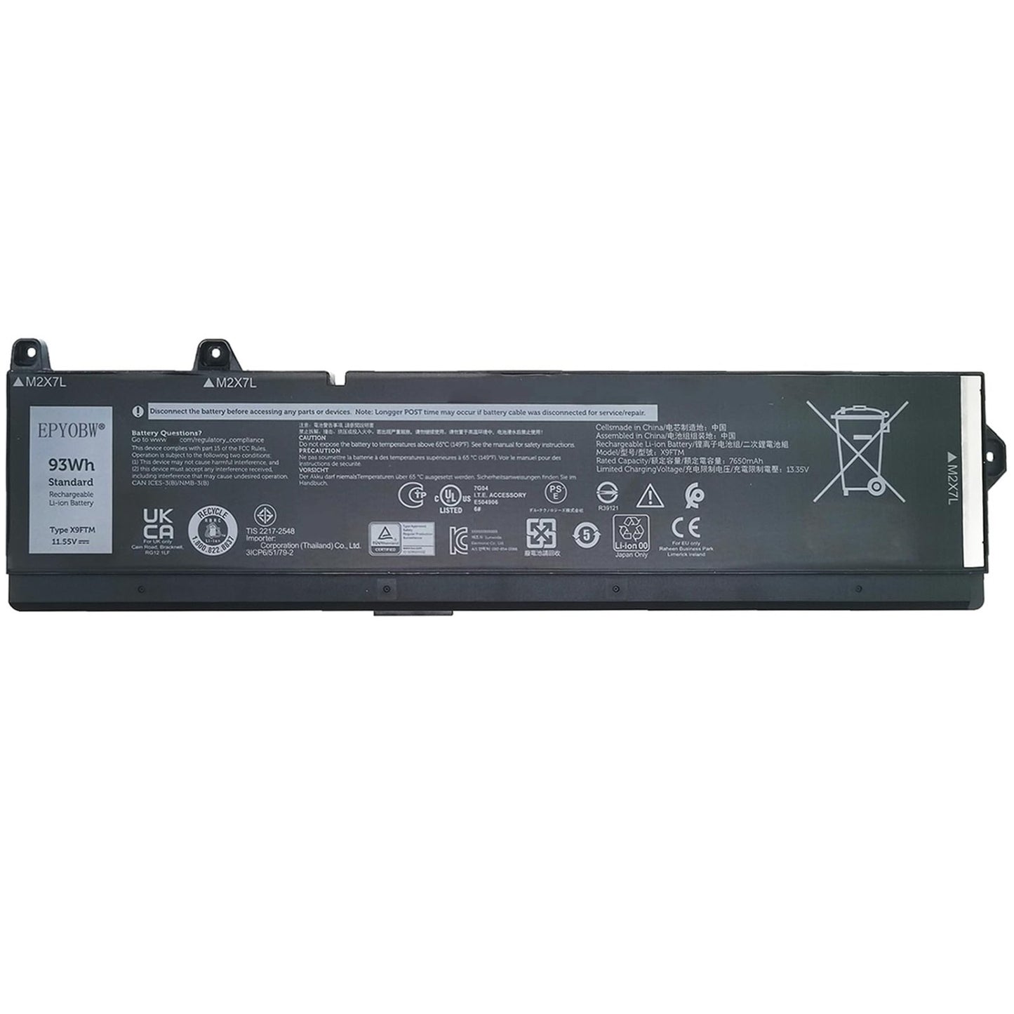 EPYOBW X9FTM Battery 93Wh for Dell Precision 7670 7680 7770 7780