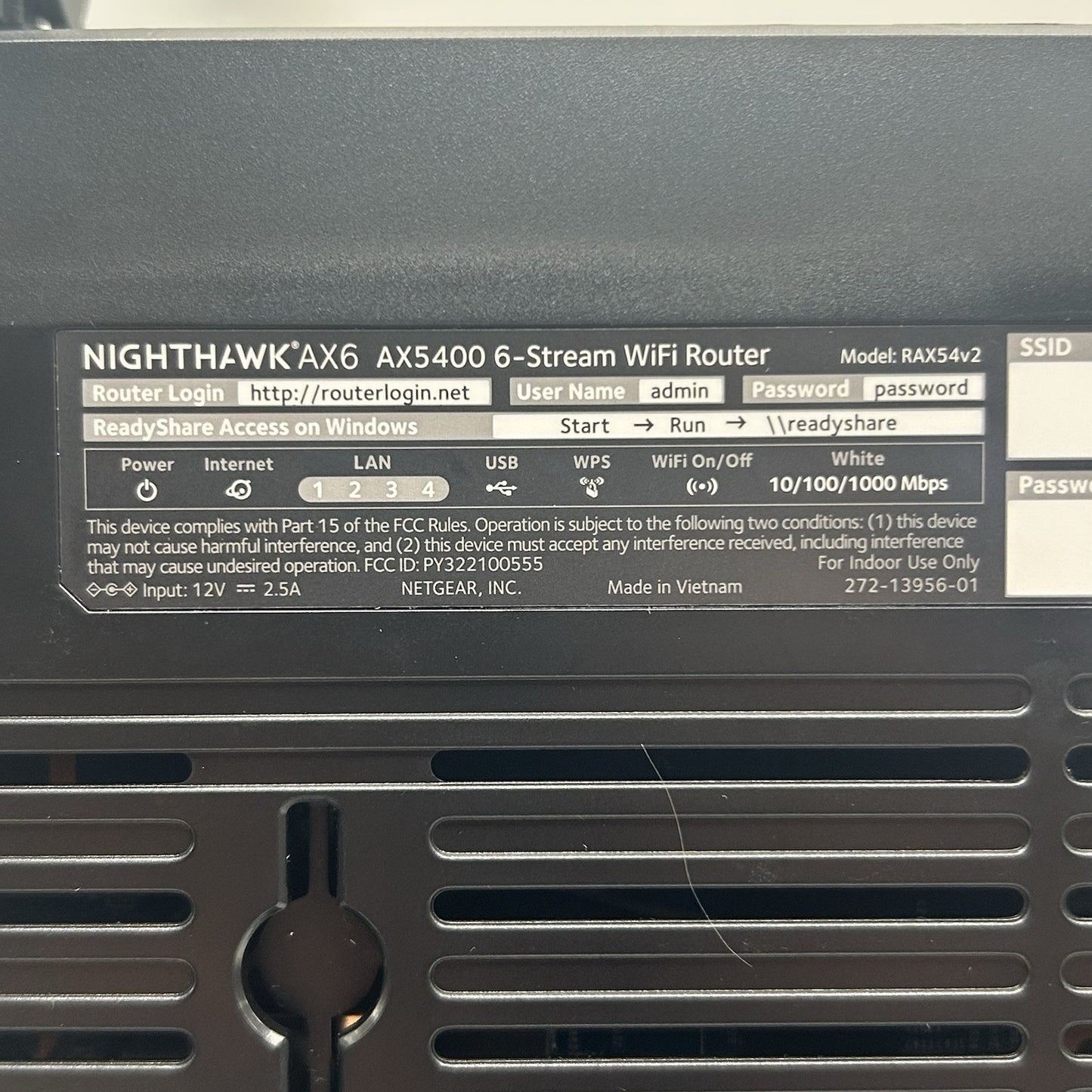 NETGEAR Nighthawk RAX54v2 AX5400 AX6 WiFi 6 Router – 6-Stream Gigabit
