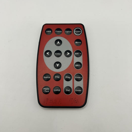 AVer DC152 Document Camera Remote Control – Red/Black – Tested