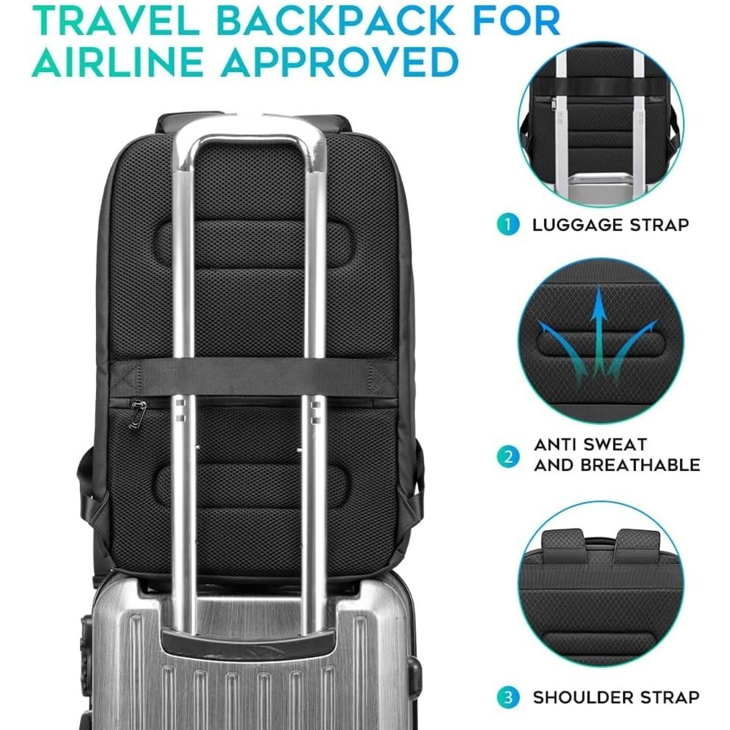 BANGE Business Commute Backpack Waterproof 15.6 in Laptop Travel Bag