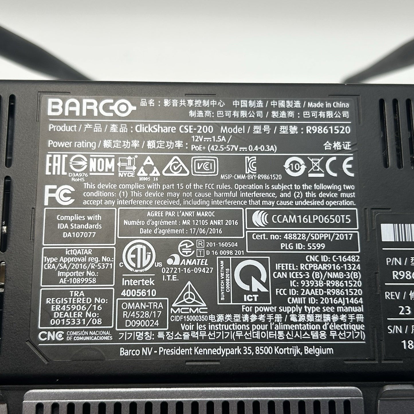 Barco ClickShare CSE-200 Wireless Presentation System R9861520