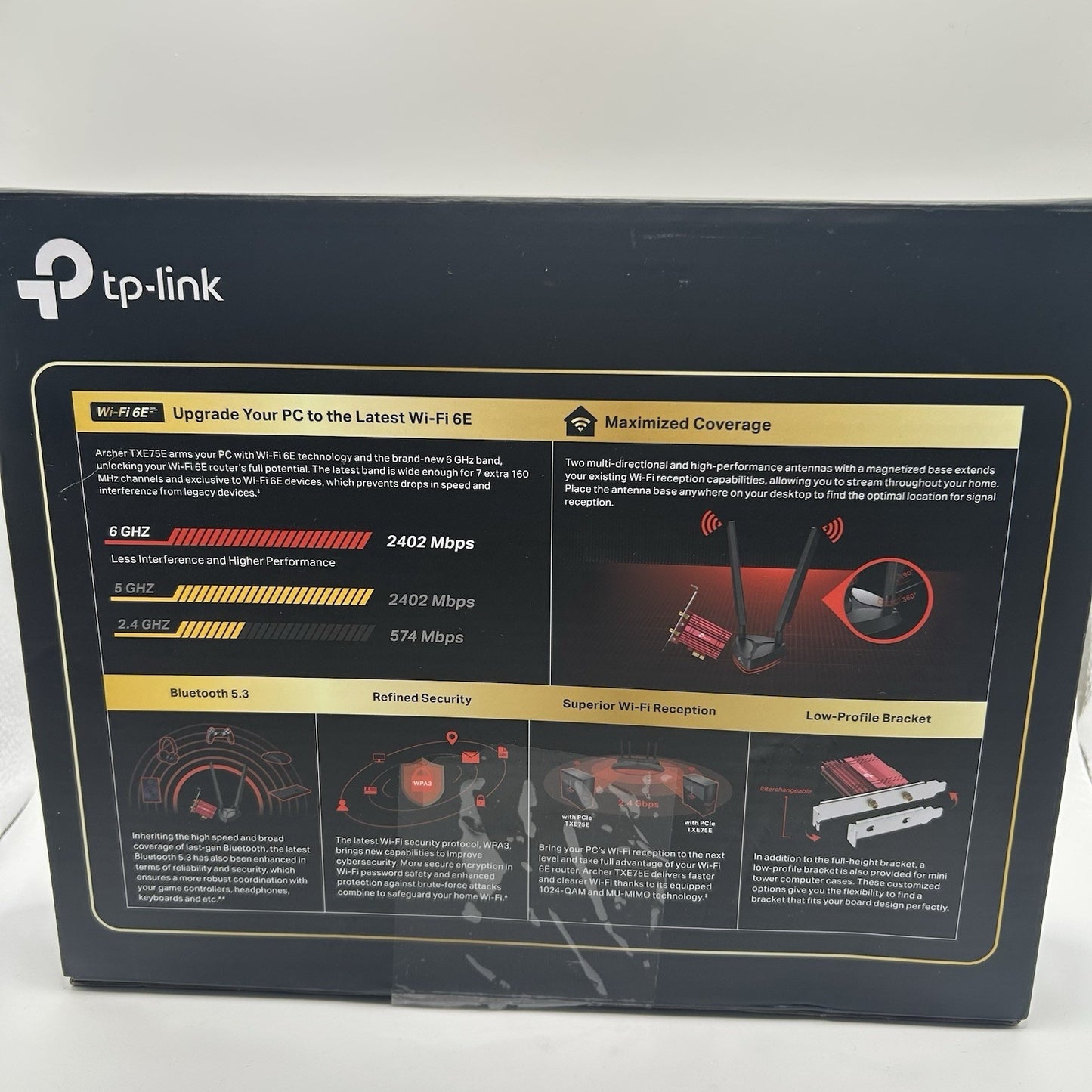 TP-Link Archer TXE75E AXE5400 WiFi 6E PCIe Adapter + Bluetooth 5.3